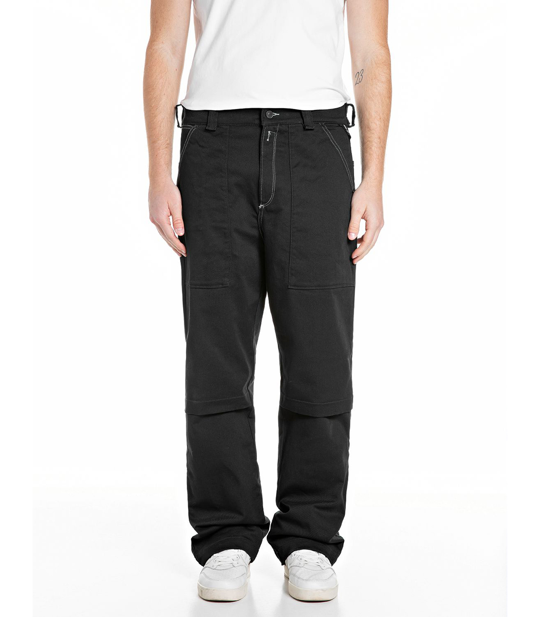 ワイドフィットARLON ブラックデザインデニム